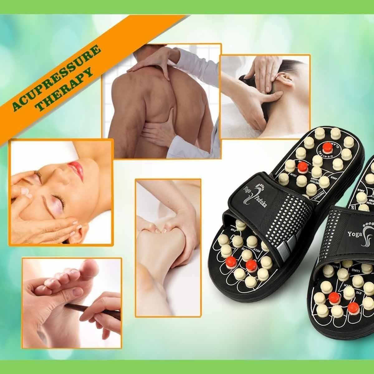 "Acupressure and Magnetic Therapy Foot Slippers for Enhanced Blood Circulation and Relaxation"