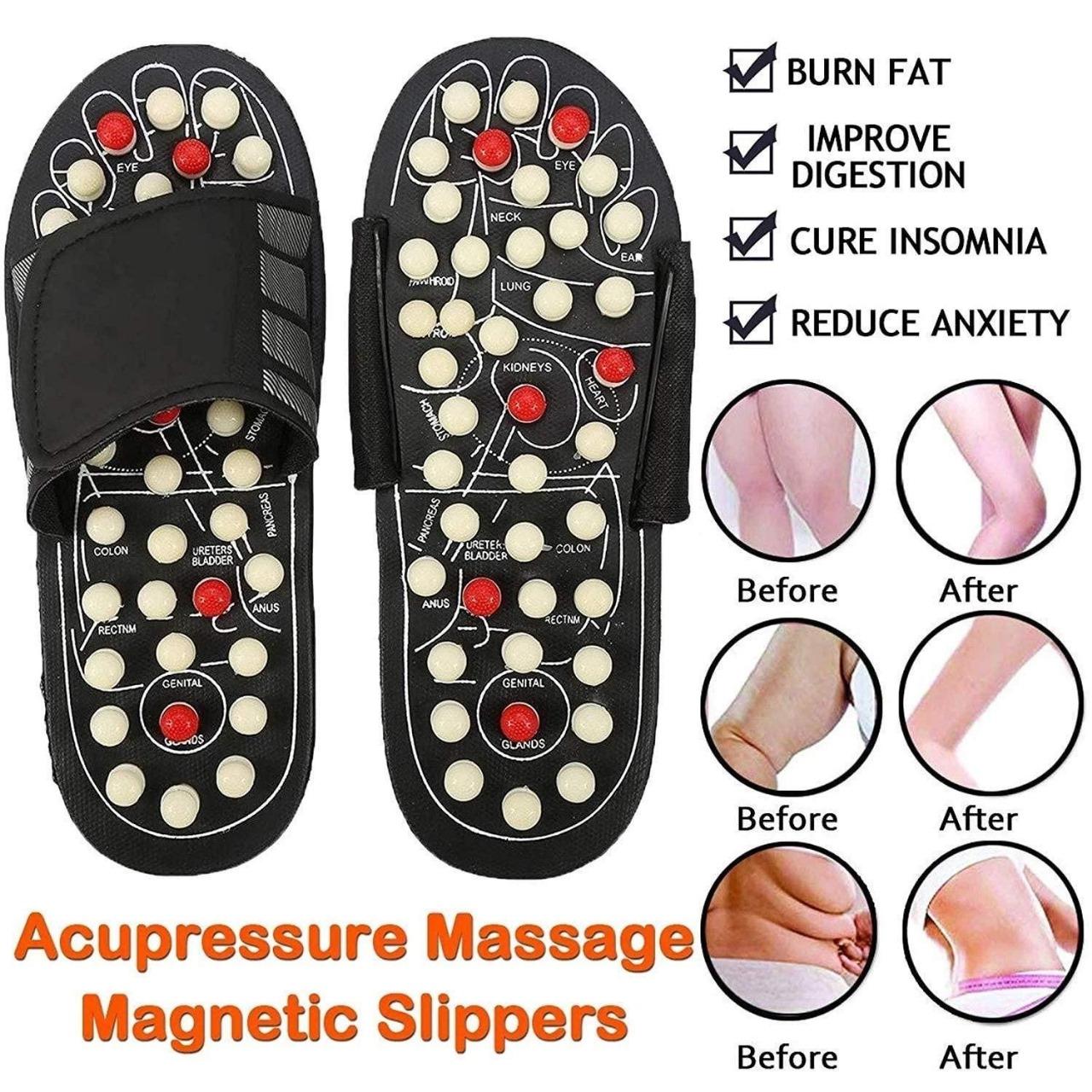 "Acupressure and Magnetic Therapy Foot Slippers for Enhanced Blood Circulation and Relaxation"